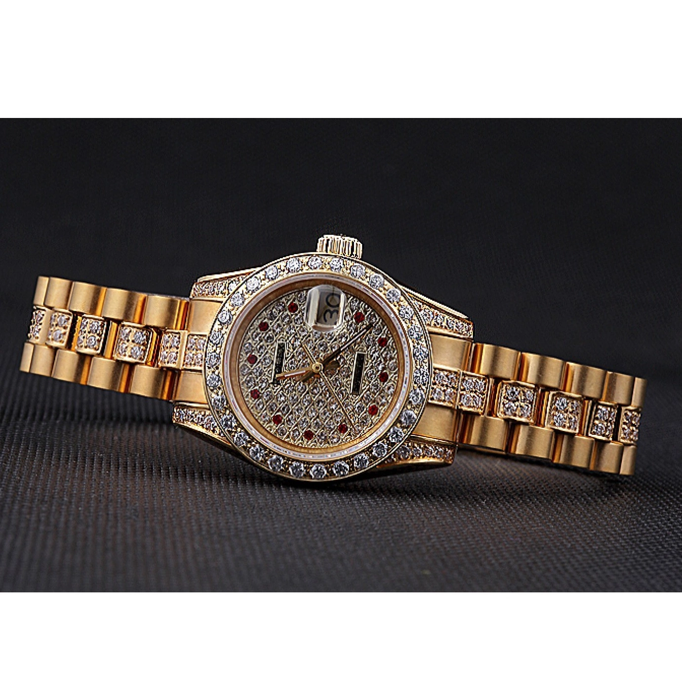 Aaa replica watch Swiss Gold 622023 Dial Diamond Rolex DateJust 0814